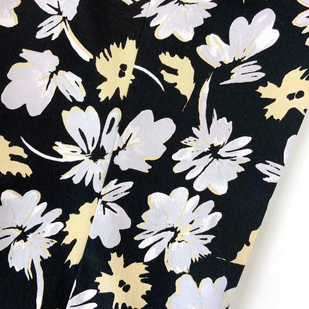 New Saks Fifth Avenue Sport Black Floral Stretch Cotton Cropped Pants Sz 14 - Picture 12 of 16